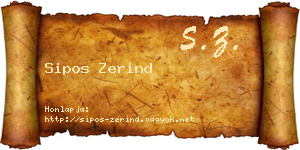 Sipos Zerind névjegykártya